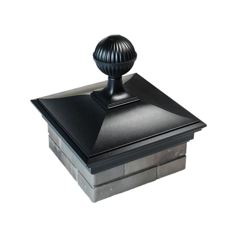 Колпак MONBLAN 385 x 385 с шаром на 1,5 кирпича черн 4