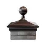 Колпак MONBLAN 385 x 385 с шаром на 1,5 кирпича корич3