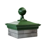 Колпак MONBLAN 385 x 385 с шаром на 1,5 кирпича зелен