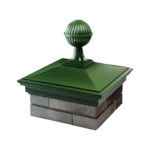Колпак MONBLAN 385 x 385 с шаром на 1,5 кирпича зелен2