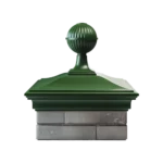 Колпак MONBLAN 385 x 385 с шаром на 1,5 кирпича зелен3