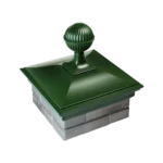 Колпак MONBLAN 385 x 385 с шаром на 1,5 кирпича зелен4