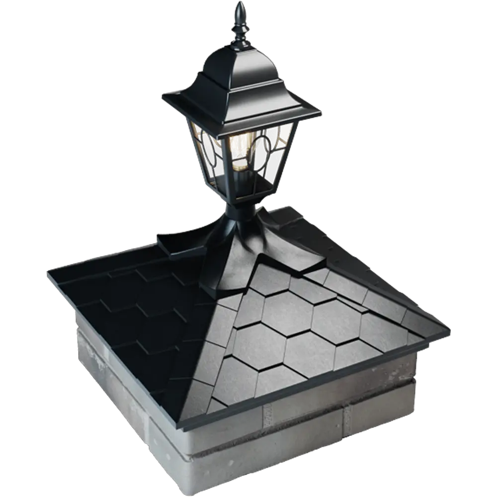Колпак EVEREST 390 x 390 на 1,5 кирпича под фонарь Черный 4