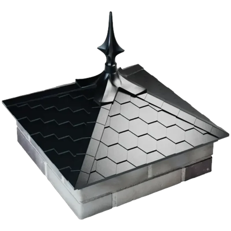 Колпак EVEREST 535 x 535 с пикой на 2 кирпича черный 4