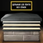 Колпак BONA 385 х 385 с LED подсветкой на 1,5 кирпича Серый 4 фото