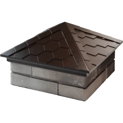 Колпак EVEREST 390 x 390 классический на 1,5 кирпича коричневый 2